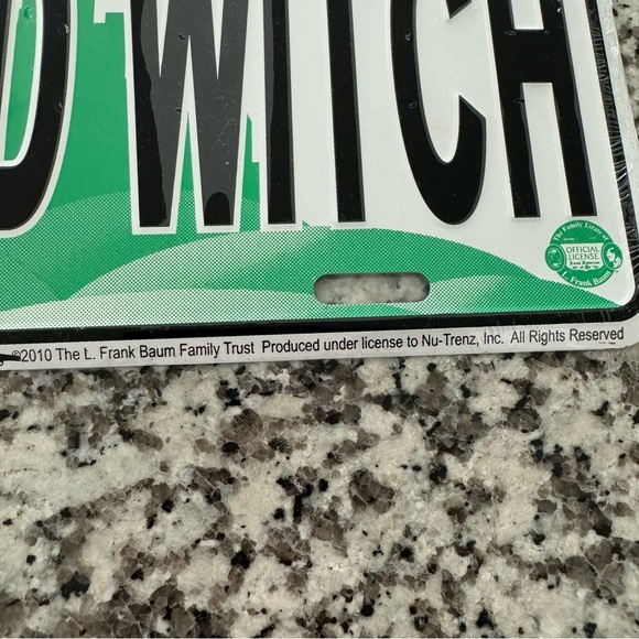 WICKED WITCH Embossed Metal License Plate Car Auto Tag Sign 2010 Made In USA - Picture 3 of 5
